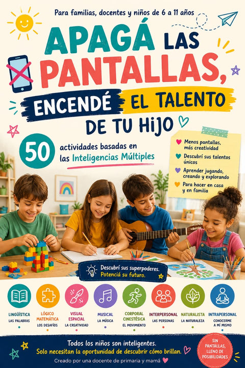 Menos Pantallas, Más Talentos — Ebook PDF para niños de 6 a 11 años